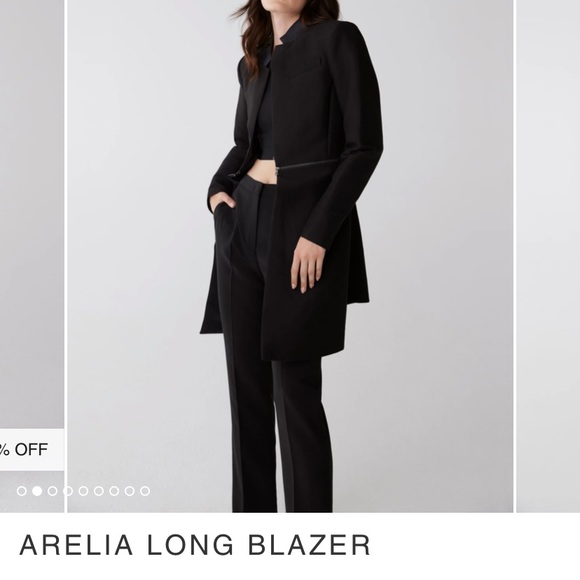 Black BCBGMAXAZRIA ARELIA LONG BLAZER - Picture 2 of 5